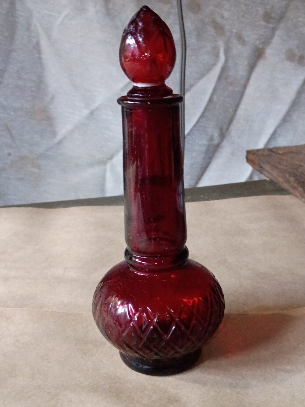 Avon " To A Wild Rose" Glass Decanter with Stopper